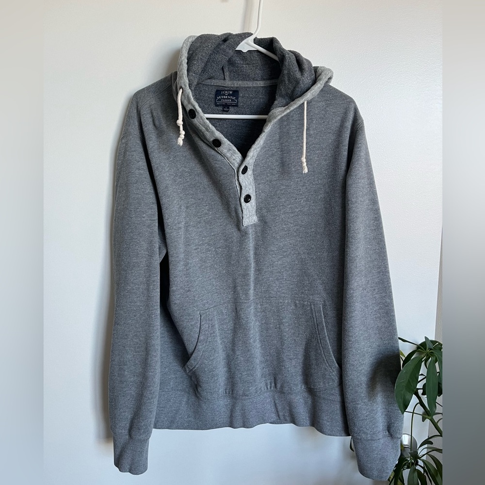 J Crew Henley sweatshirt grey size large